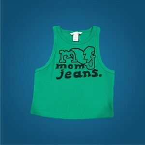 Hand Painted Green Mom jeans Band Tank Top
